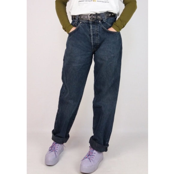 Y2K Vintage Diesel High Waist Button Fly Denim Jeans Leather Patch Big Logo 31 - Picture 1 of 10